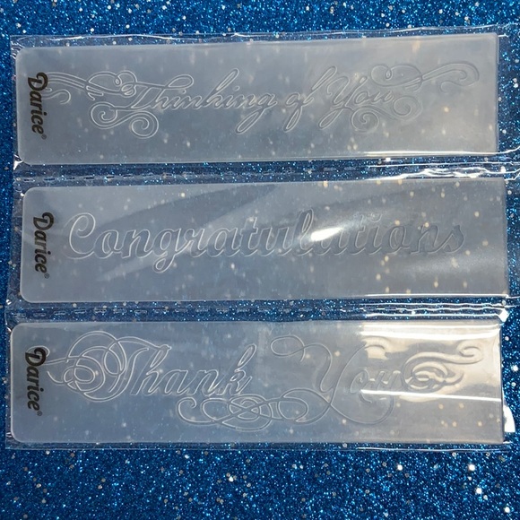 Darice Embossing Folders in Phrases Pattern Set of three border folders - Picture 2 of 2